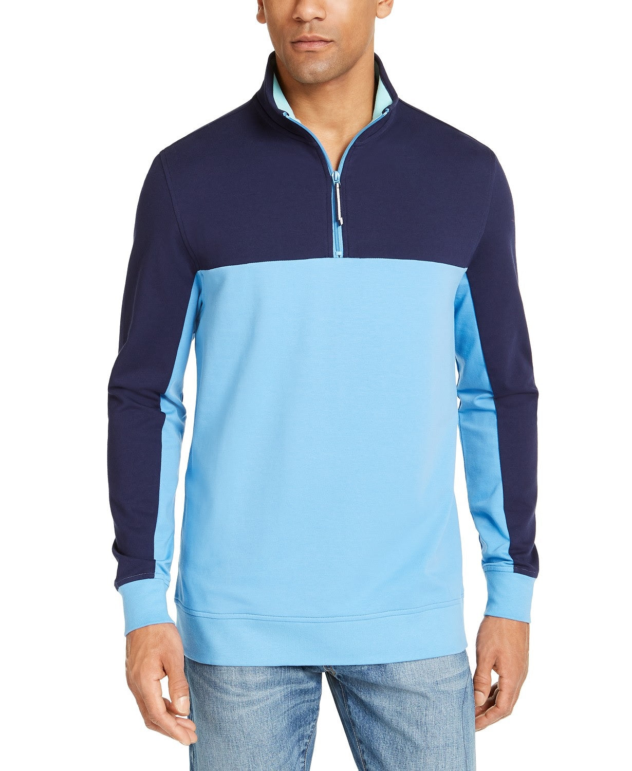 Club Room Men's Regular-Fit Colorblocked 1/4-Zip Sweatshirt Size Extra Large