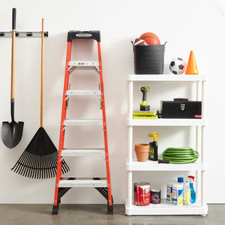 Gracious Living 4 Shelf Adjustable Height Ventilated Medium Duty Storage, White
