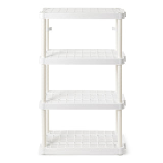 Gracious Living 4 Shelf Adjustable Height Medium Duty Storage, White (4 Pack)