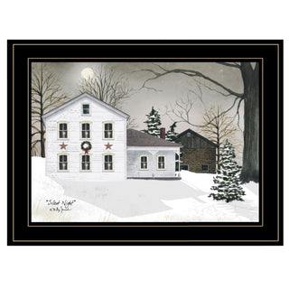 'Silent Night' by Billy Jacobs Ready to Hang Holiday Framed Print, Black Frame