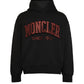 Moncler - Hooded with Red Glitter Logo Pullover Cotton Sweatshirt