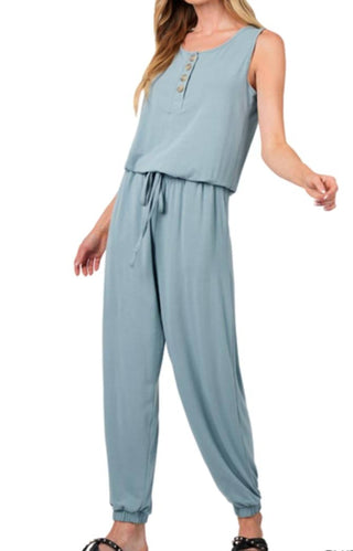 Zenana - Sleeveless Jogger Jumpsuit