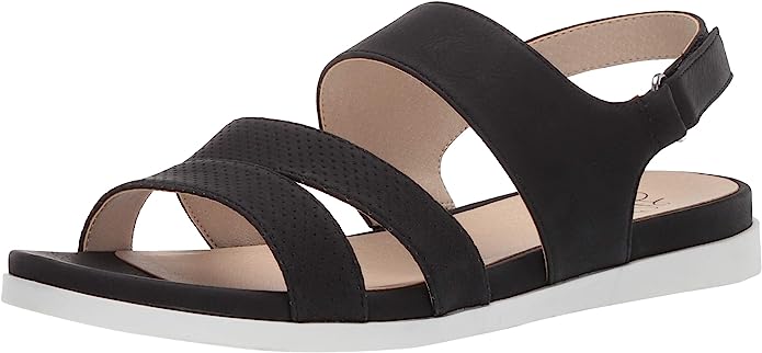 Lifestride Women'S Ashley 2 Flat Sandal Black Size 7 Narrow Us