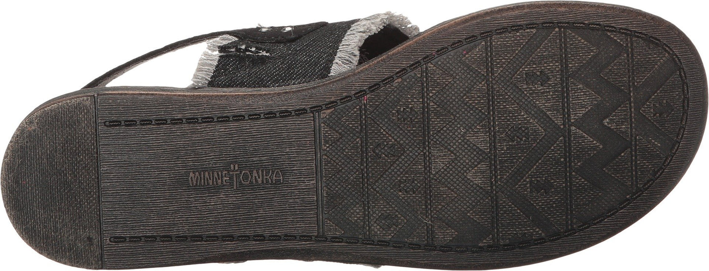 Minnetonka Women's New Panama Shoes Black Size 7 B Medium US