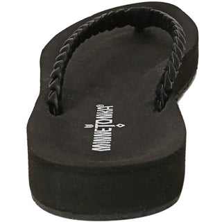 Minnetonka Women's Hallie Flip Flop Sandal Black Size 6 B Medium US