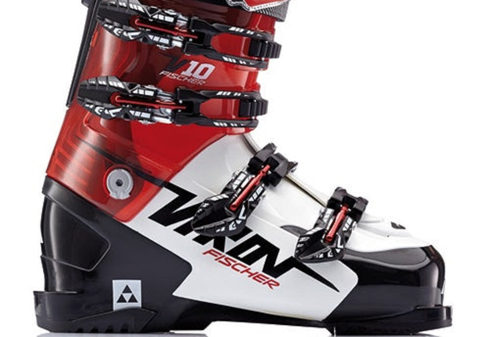 Fischer Men's Viron 10 Vacuum CF Alpine Ski Boots White/Red Size 8.5 D Medium US