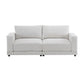 Modern Square Arm Sofa with Soft Fabric Upholstery and Deep Cushions