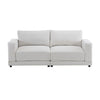 Modern Square Arm Sofa With Soft Fabric Upholstery, Deep Cushions