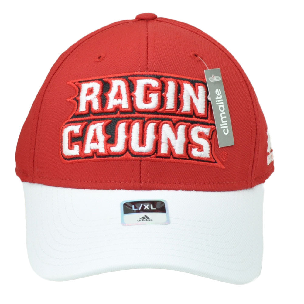 NCAA Adidas Louisiana Ragin Cajuns M540Z Red White Flex Fit Hat Cap