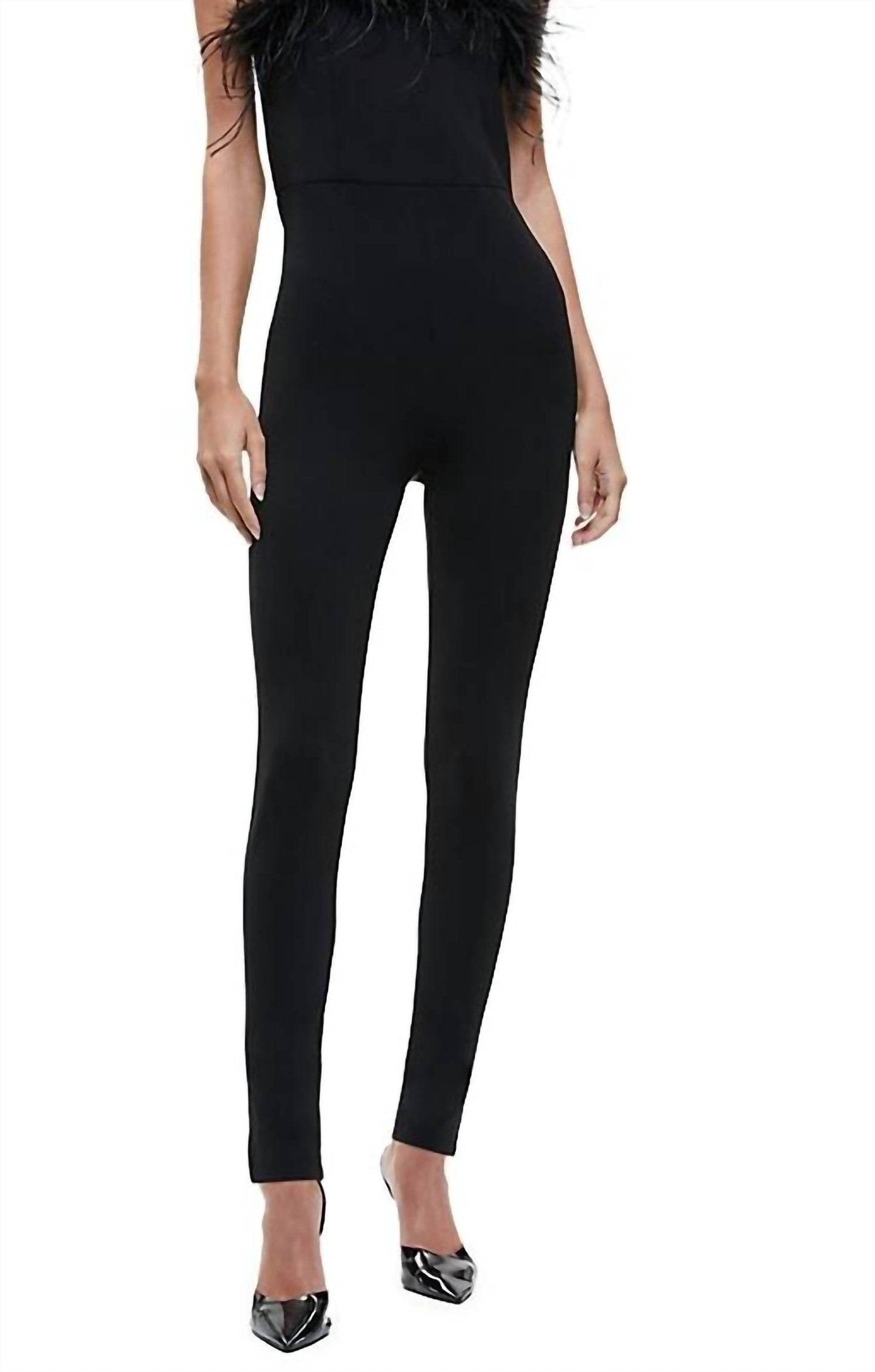 Alice + Olivia - Women's Feather Trim Jumpsuit