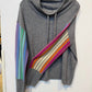 Alashan Cashmere - Women's Vivid Rainbow Cowl Neck Top