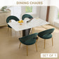 Velvet Fabric Dining Chair with Curved Backrest and Golden Metal Legs