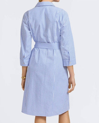 Foxcroft - Fiona Seersucker Thin Stripe 3/4 Sleeve Dress