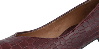 Vionic Women's Kit Josie Kitten Heels Wine Croc