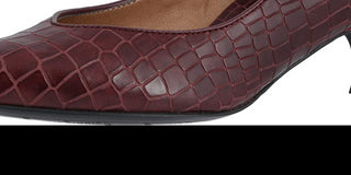 Vionic Women's Kit Josie Kitten Heels Wine Croc