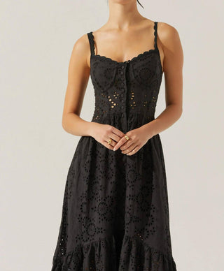 Astr - Yamila Eyelet Corset Midi Dress