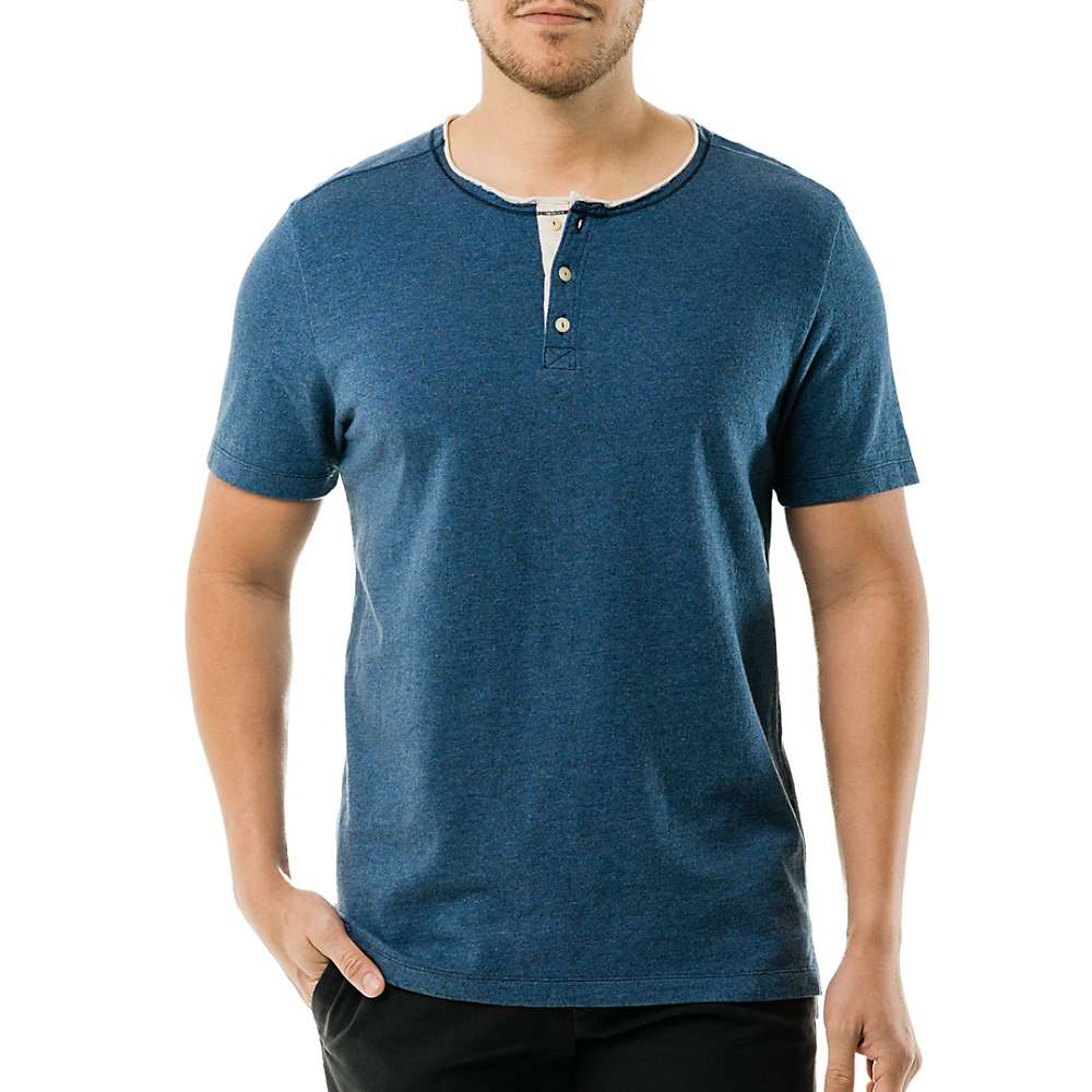 Jeremiah Men's Brook Solid Broken Jersey Henley Top - Small - Denim Heather