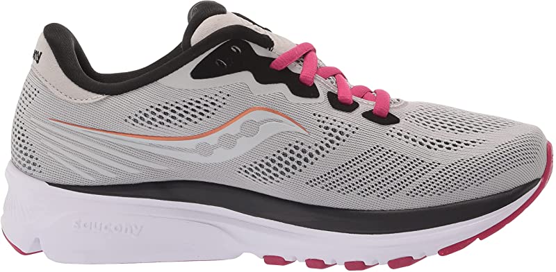Saucony Women's Ride 14 Running Shoes Fog/Cherry