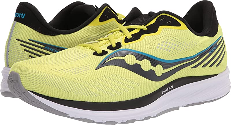 Saucony Men's Ride 14 Running Shoes Citrus/Black