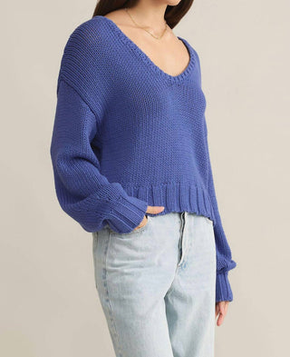 Z Supply - Vida Long Sleeve V-neck Sweater Riviera