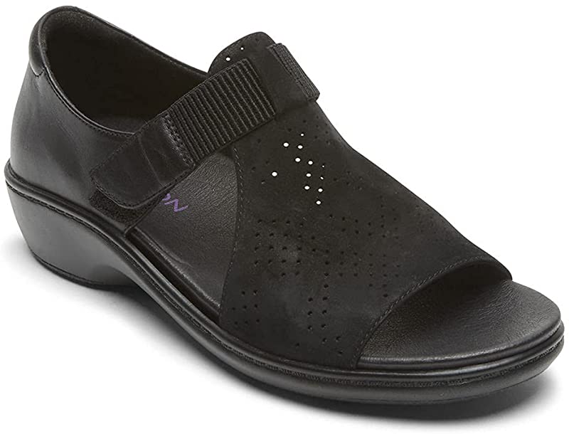 Aravon Women's Duxbury T-Strap Comfort Sandal Black Size 9 B(M) US