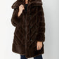 Joseph Ribkoff - Reversible Faux Fur Metallic Coat