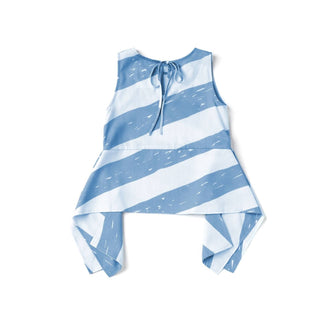 Omamimini - Girls' Sleeveless Peplum Top with Side Tails