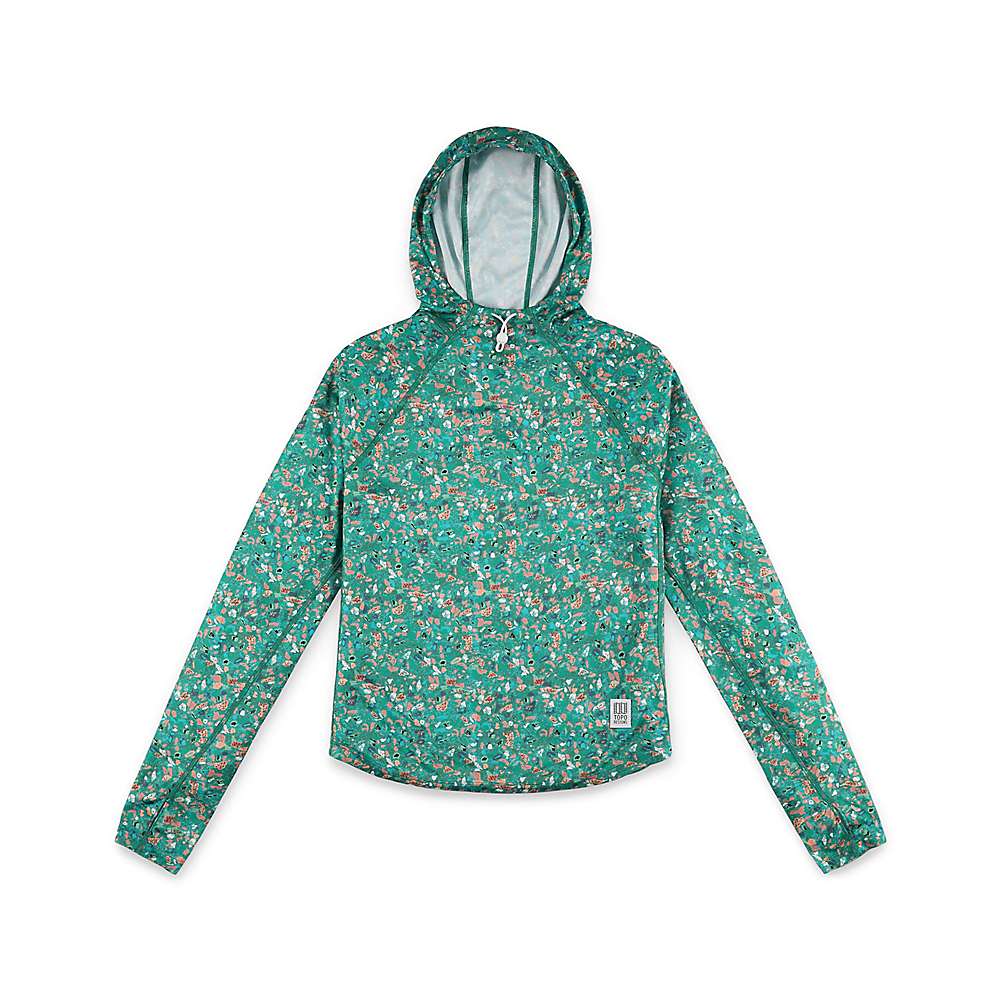 Topo Designs Women's River Hoodie - Turquoise Terrazzo
