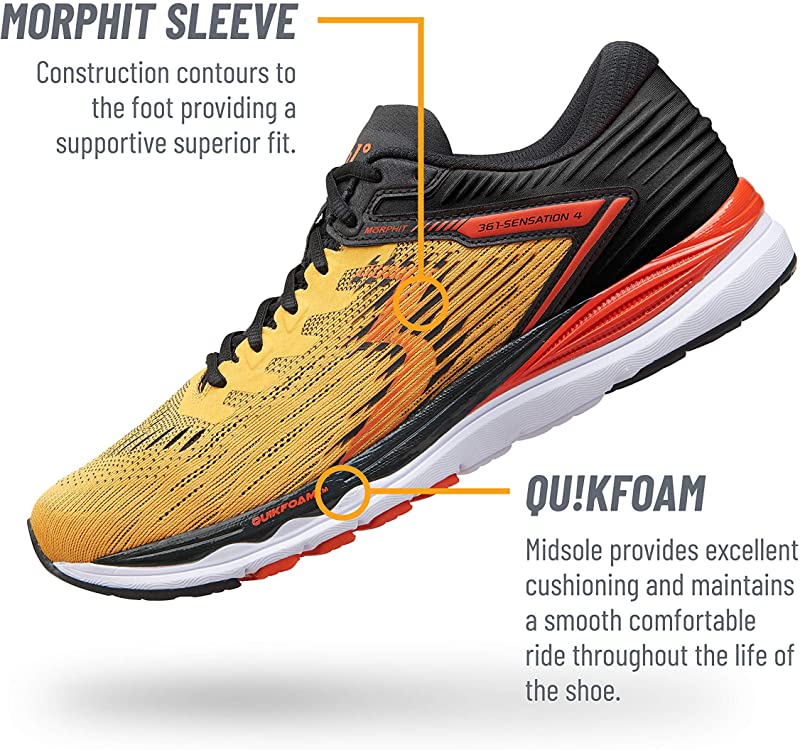 361 Degrees Men's Sensation 4 Running Shoes Citrus/Tangerine Size 12.5 D(M) US