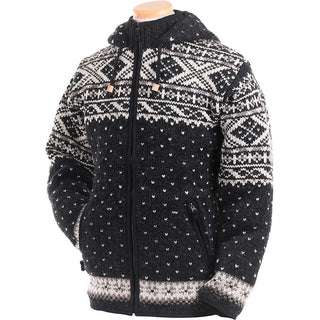 Lost Horizons Mens Moritz Wool Sweater - Black Natural XXL