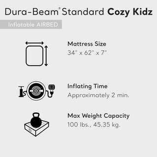 Intex Cozy Kidz Bright And Fun-Colored Inflatable Air Bed Mattress w/ Carry Bag