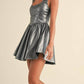 Klesis - Bustier Top Gathered Flare Skirt Mini Dress