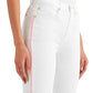 7 For All Mankind - High Rise Flare Crop Pink Piping Jeans