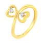 14KT Yellow Gold 1/20 ctw. Dual Heart Diamond Ring (K-L, I1-I2) - Size 7