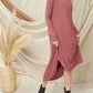 Entro - Ribbed Pocket Midi Dress Marsala