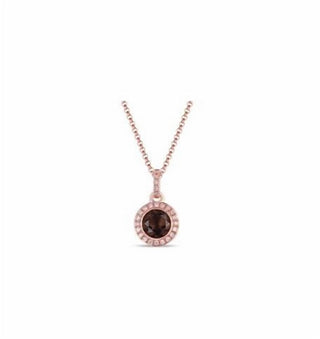 Diana M Jewels - 0.59 Cts Smokey Topaz With 0.07 Cts Diamonds Pendant