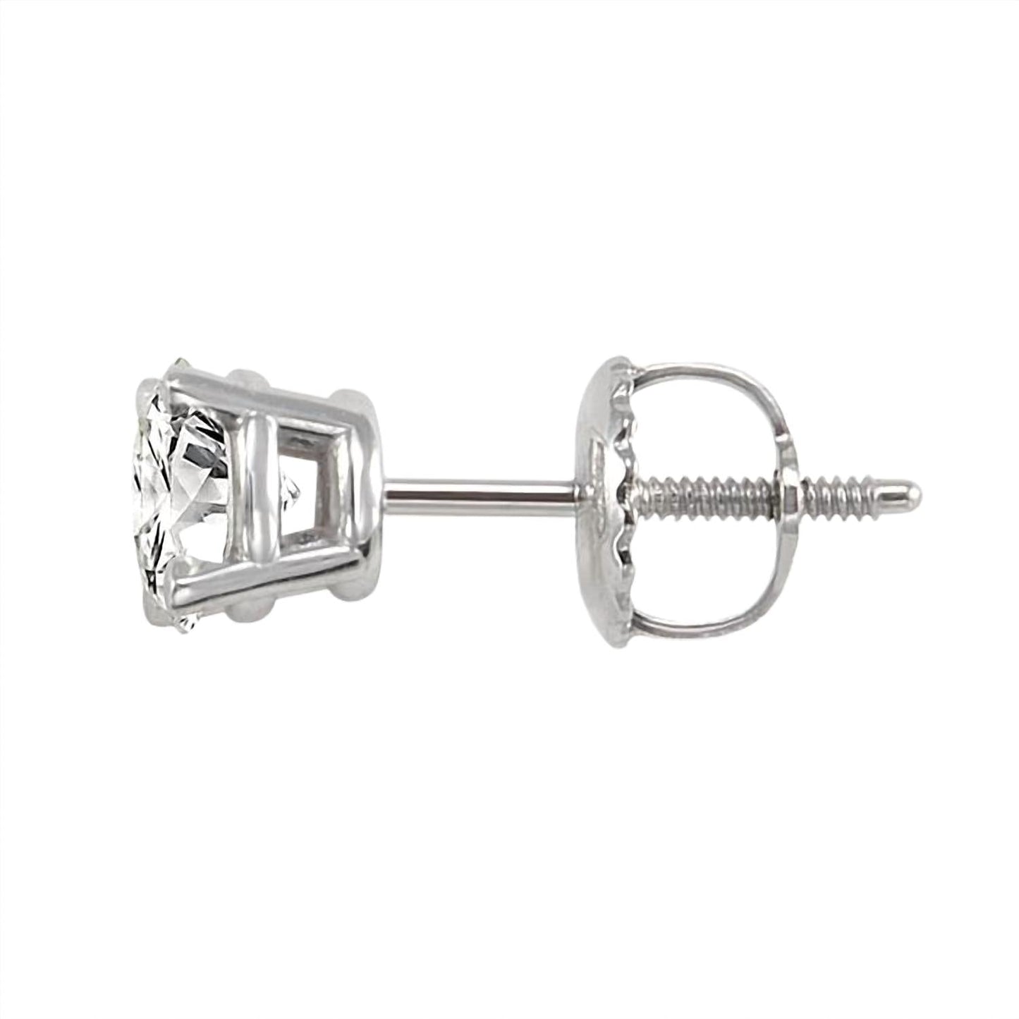 Aamiaa - 1.00 Carat Natural Diamond Round Brilliant Stud Earrings