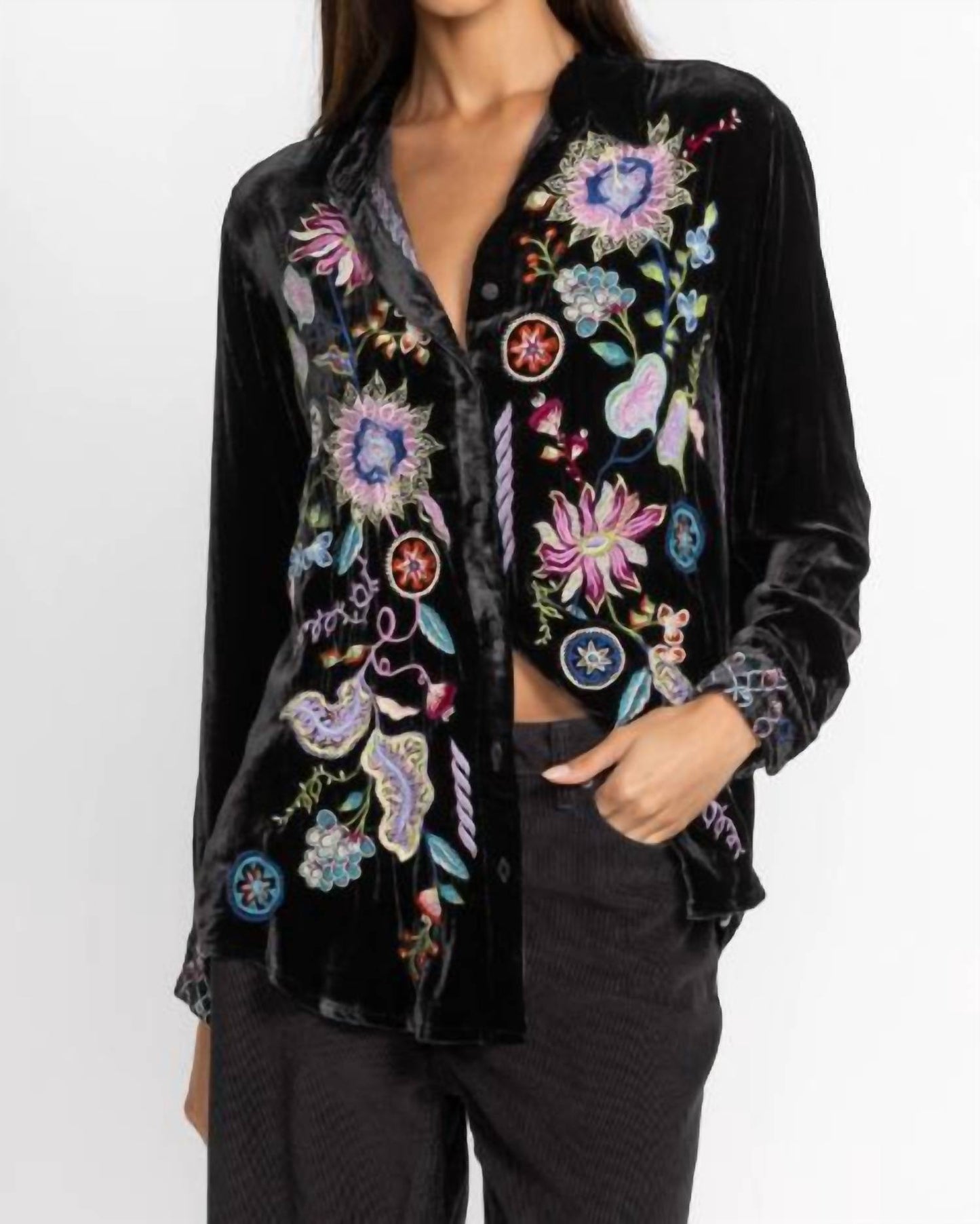 Johnny Was - Pacifica Velvet Oversized Shirt