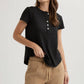 Bella Dahl - Women's Short Sleeve Henley Top