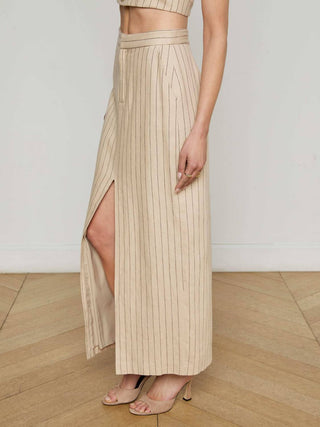 L'Agence - Maceline Pinstriped Maxi Skirt