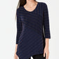 Jm Collection Petite Shiny Striped Top, Created for Macy's