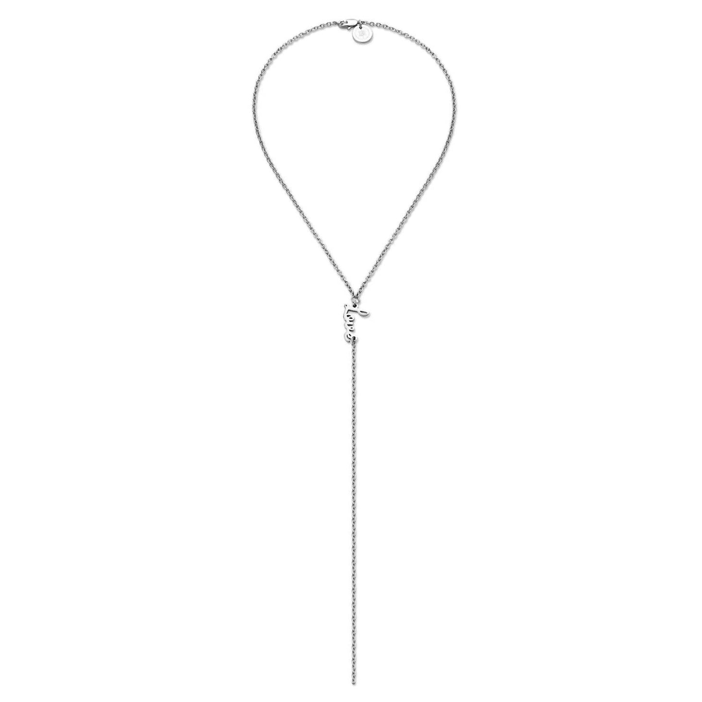 Eklexic - Women's Dainty Script Love Lariat Necklace