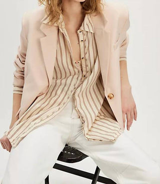 Free People - Striped Varsity Vibes Shirt