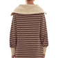 Entro - Misha Stripped Zipper Neckline Sweatshirt Dress