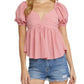 Entro - Bubble Sleeve Babydoll Top