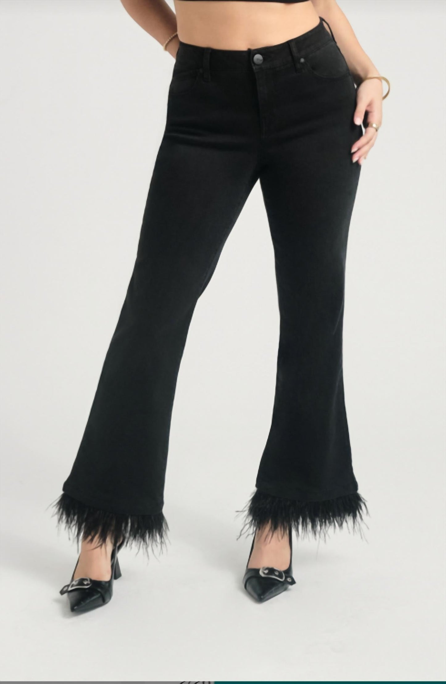 1822 Denim - Flare Jean With Fur