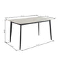Mid Century Modern Dining Table Round White Sintered Stone Top Heavy Duty Metal Legs Waterproof Surface For Kitchen Dining Room Or Office Furniture - White / Black