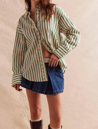 Free People - Striped Varsity Vibes Shirt