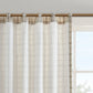 Plaid Rod Pocket and Back Tab Curtain Panel with Fleece Lining Natural 50x95