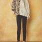 Entro - Contrast Print V-Neck Blouse